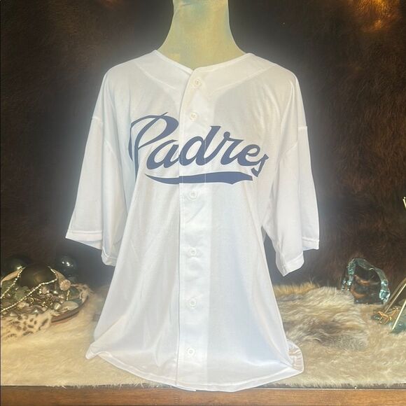 Padres White Baseball Jersey XL (5225C) - Picture 1 of 3